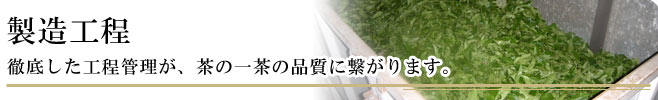 製造工程　徹底した工程管理が茶の一茶の品質に繋がります。